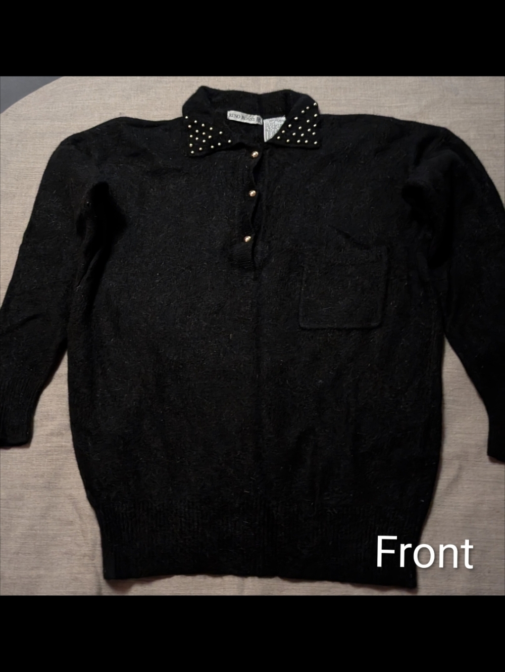 Rino Rossi Black Lambswool/Angora Sweater